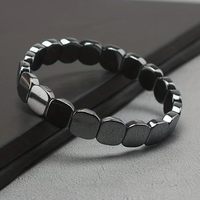Bracelet en Hématite Non Magnétique pour Hommes Femmes, Bracelet Élastique avec Perles en Forme de Pomme, Bijou Unisexe Idéal