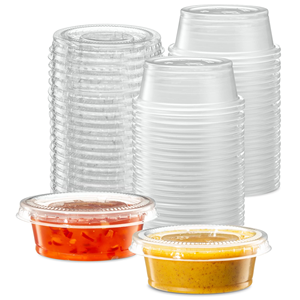 Fournisseur de gobelets en plastique jetables de petite taille pour sauce, 2 oz, gobelets pour portions de pudding, gobelets pour condiments avec couvercles, gobelets pour shots de gelée - Product Image 1