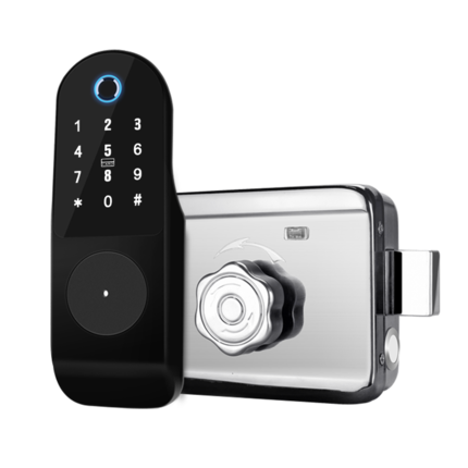 2024 Latest Electric Control Rim Lock Fingerprint Smart Lock for Gate Water Proof