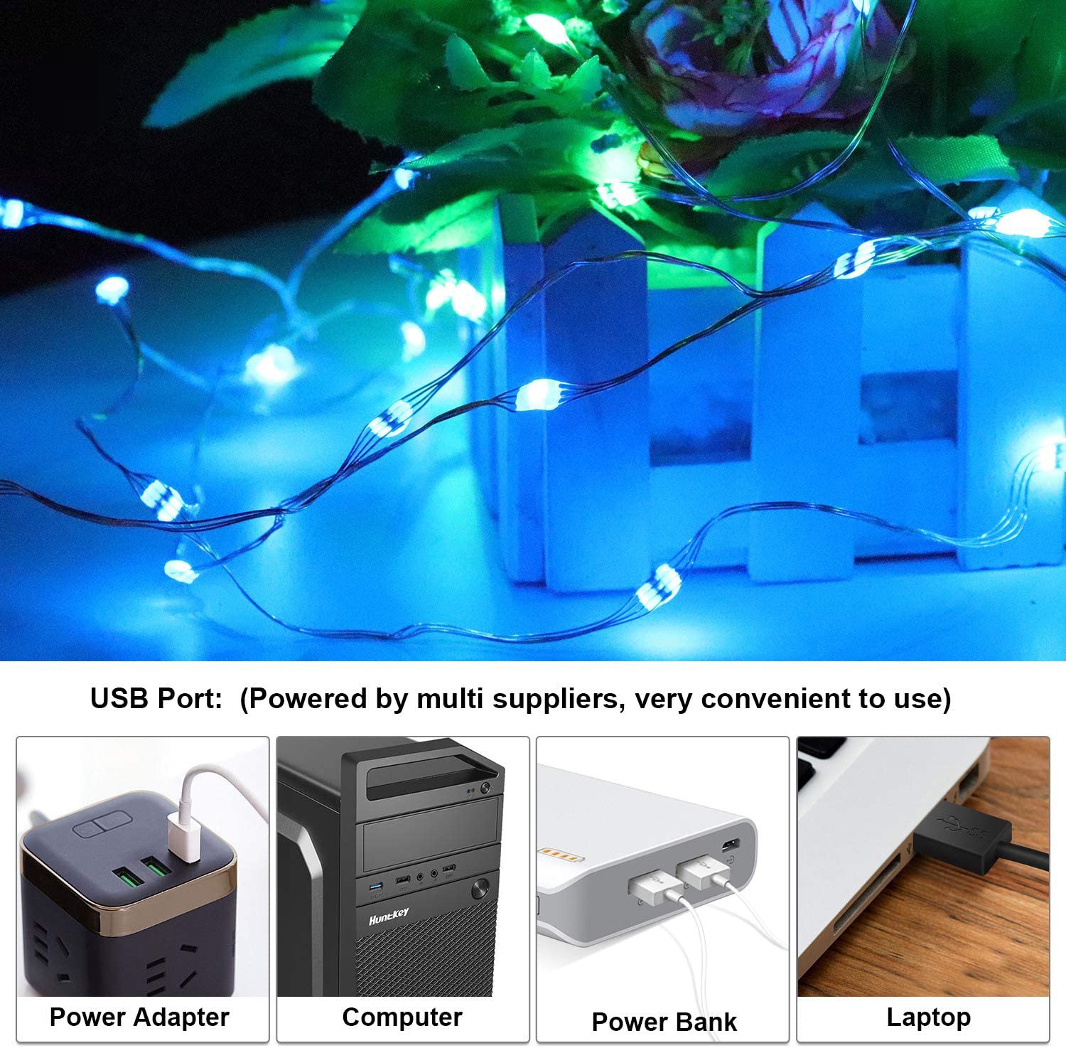 Smart bluetooth Christmas hot style 20 key USBRGB 7 colour copper lamp LED outdoor atmosphere of the color of lamps light string