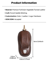 Étui pour clé de voiture en cuir véritable fait main, housse pour clé intelligente Land Rover, pochette de protection fine, cadeau pour propriétaire de voiture