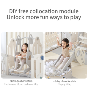 Parc pour enfants avec toboggan et balançoire, centre d'activités intérieur pour enfants, clôture de parc pour bébé, nouveau design - Product Image 5