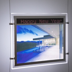 Custom Led Backlit Screen <b>Poster</b> Display Magnetic <b>Frame</b> Slim Crystal Edge Acrylic Panel Hanging Light Box Sign Display - Product Image 1