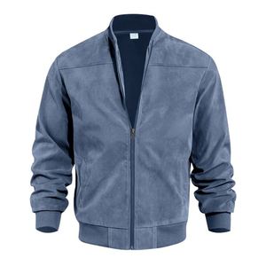 Maxfree Casual Stand Collar Coat Autumn Solid Color Plus Size <b>Jacket</b> for <b>Men</b> - Product Image 3