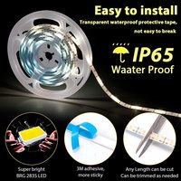 Bande lumineuse LED solaire RGB, smd 2835, 12/5M, Flexible, étanche, luminaire décoratif d'extérieur, éclairage de jardin