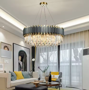 Gran oferta, diseño dorado, comedor, luces de techo led, candelabros de cristal modernos de lujo con prismas - Product Image 3