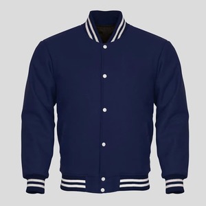Veste universitaire bleu marine pour homme, style preppy, col rabattu, coupe classique, bouton unique, couleur unie, idéale pour l'automne, en vente - Product Image 1