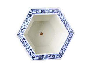 Pots <span class=keywords><strong>de</strong></span> fleurs chinois <span class=keywords><strong>peinture</strong></span> à la main bleu et blanc hexagone jardinières en porcelaine pour la décoration intérieure pots <span class=keywords><strong>de</strong></span> jardin personnalisés - Product Image 5