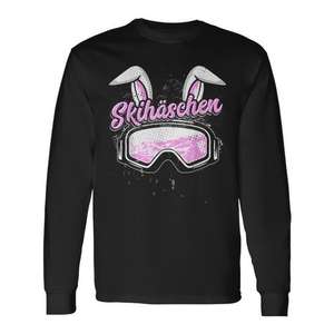 T-shirt à manches longues Ski Bunny, lunettes roses, oreilles de lapin, design ski et après-ski - Product Image 1