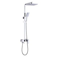 Robinets de douche de bain Colonne de robinet de douche à effet pluie Ensemble de douche noir mat