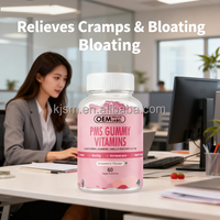 Gummies à l'extrait de canneberge pour soulager les douleurs menstruelles - Soutien au syndrome prémenstruel, soulagement des douleurs menstruelles, équilibre hormonal, soutien des sautes d'humeur, complément alimentaire pour la santé