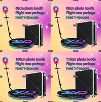 Plateforme rotative automatique pour photomaton 360° de 100 cm avec anneau lumineux RGB, télécommande et flight case, pour 5-6 personnes, idéale pour les événements