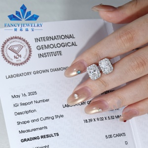 Pendientes de Diamantes Cultivados en Laboratorio de Oro de 14K y 18K Personalizados, Joyería con Certificación IGI, Pendientes de Diamantes Cultivados en Laboratorio VVS para Hombre y Mujer - Product Image 4