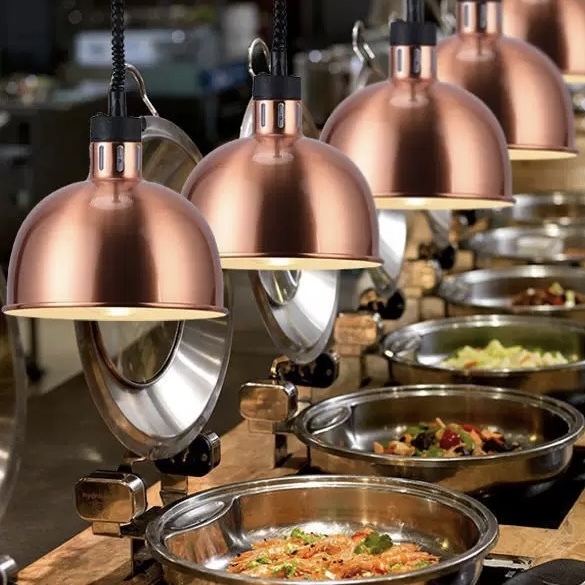 Sunmax Colorful Catering Retractable Stainless Steel Pink Heat Lamp Kitchen Ceiling Food Warmer Preserving Light for Buffet