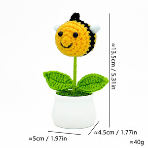 Plantas en Maceta de Ganchillo Hechas a Mano con Cabezas de Flores de Animales Simulados, Adorno de Escritorio Lindo, Artículo Decorativo, ¡Venta Caliente! - Product Image 5