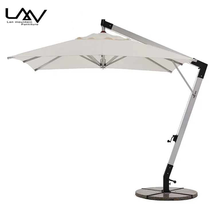 Aluminum Outdoor Restaurant Hotel Offset Parasol Garden Patio Sun Umbrella Sunshade