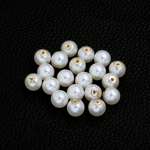 Perles rondes faites à la main DIY Imitation perle or/blanc k couleur <span class=keywords><strong>pull</strong></span> à un boutonnage broche disque support inférieur broche <span class=keywords><strong>maison</strong></span> vide - Product Image 6