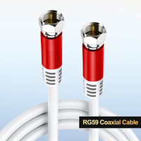 Cable Coaxial RG6 de 3FT/6FT con Conector Tipo F, Revestimiento de PVC, para HDTV, Internet de Alta Velocidad, TV Digital y Satélite