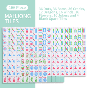 Fichas de Mahjong Americanas Verdes Personalizadas, 160 Fichas de Mahjong Acrílicas Verdes en Capas, Mahjong Estándar para Fiestas - Product Image 3