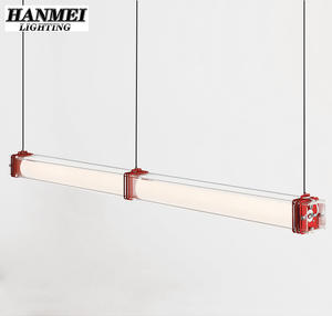 Industrielle Langstreifen-Pendelleuchten für Restaurants, Kunstvolle Rote Edelstahl-Tischlampe, Café-Beleuchtungskörper - Product Image 1