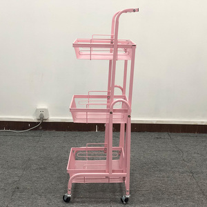 Schoonheid Nieuw Ontwerp Make-Up Salon Kar 3 Lagen Pedicure Spa Nagelwinkel Trolley Goud Beauty Trolley Met Wielen - Product Image 1