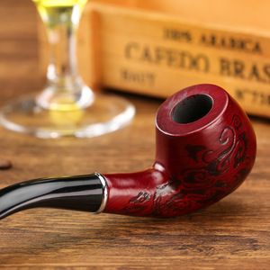 Pipe à fumer en <span class=keywords><strong>bois</strong></span> rouge <span class=keywords><strong>de</strong></span> haute qualité, artisanale, gravée avec un motif classique traditionnel, pour l'utilisation du tabac, vente en gros - Product Image 2
