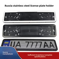 Cornice per Targa in Acciaio Inossidabile Nero con Finitura Spray, Standard Europeo per Russia e Ucraina