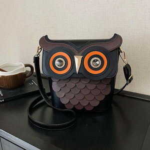 Cute Cartoon Owl Color-block PU Waterproof 3L+ Capacity Ladies Bucket <strong>Bag</strong> 26 New Arrival Exquisite <strong>Fun</strong> Shoulder Crossbody <strong>Bag</strong> - Product Image 3