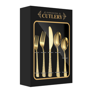 Juego de Cubiertos de Acero Inoxidable con Textura de Árbol A50, Cuchillo, Tenedor y Cuchara, Acabado Pulido Espejo de Lujo, Vajilla Exquisita, Juego de Regalo para Adultos - Product Image 2