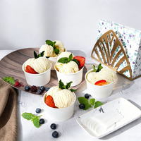 Gobelets à glace en papier blanc jetables de 5 oz, écologiques, biodégradables, bols à dessert pour yaourt, pour les boutiques de glaces à emporter