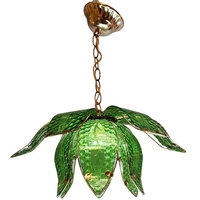 Décor spirituel réglable bouddhiste en forme de Lotus suspension or Antique laiton finition plafonnier pour intérieurs Vintage