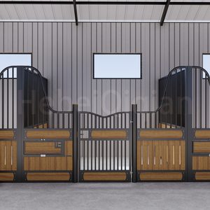 안전 휴대용 나무 말 마차 전면 도어 아연 도금 휴대용 말 안정 - Product Image 1