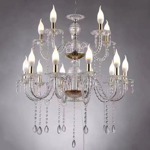 Fournitures de mariage lustre géant en or pour les événements de décoration de fête plafonniers suspendus à led claires - Product Image 4