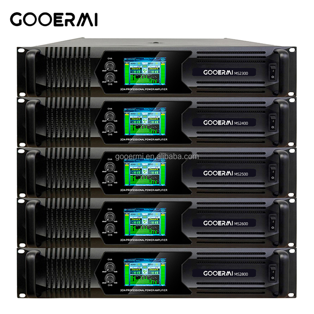 Gooermi Power Amplifier 2U 2-Channel Class H Pure Professional Amp for PA Stage Sound Systems