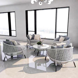 Hot Selling Garden Furniture Lounge Set Villa Leisure Pe <b>rattan</b> Aluminum Alloy <b>Sofa</b> Outdoor Lounge Sectional <b>Sofa</b> Furniture Set - Product Image 3