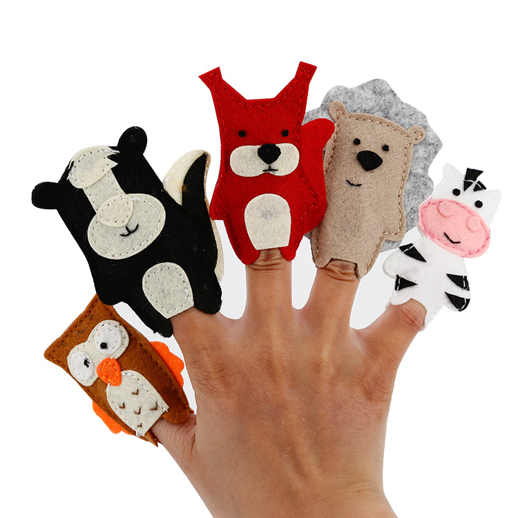 Лесные животные, набор игрушек, лесные животные, куклы на палец, войлочные куклы на палец