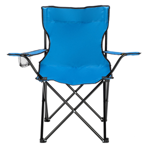 Chaise de camping en tissu Oxford bleu 32x19x31 pouces, cadre noir - Product Image 1