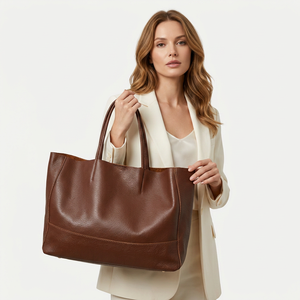 Sac à main pour femme en cuir véritable, élégant, avec fermeture éclair, imperméable, antivol, léger, avec chaîne, style classique - Product Image 5
