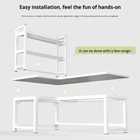 Bureau d'angle en forme de L avec étagère intégrée Bureau d'étude/d'ordinateur en bois réglable pour la chambre à coucher et la maison