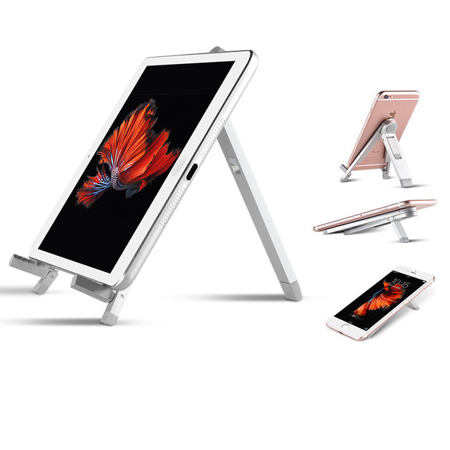 Portable Mobile Phone Tablet Laptop Stand Tripod Foldable Adjustable Anti-Slip Aluminium Alloy Desktop Tablet Holder Bracket