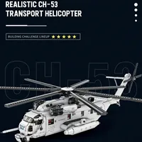 Reobrix 33037 ensembles de blocs de construction 1/35 échelle militaire CH-53E Super étalon hélicoptère modèle bricolage assemblage brique jouets pour enfants