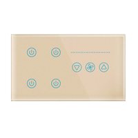 Interrupteur intelligent Zigbee 8 gangues EU, panneau tactile en verre, 8 gangues marche/arrêt, compatible Tuya Smart Life