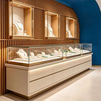Vitrine à bijoux et montres avec tiroirs, éclairage LED, écologique, durable, grande vitrine pour bijouterie