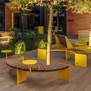 <span class=keywords><strong>Banc</strong></span> long nordique, tabouret rond pivotant, chaise <span class=keywords><strong>arbre</strong></span> courbée pour cour, <span class=keywords><strong>rue</strong></span>, parc, loisirs en extérieur, mobilier d'extérieur et de présentation - Product Image 1