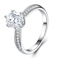 Assortiment de bagues de fiançailles en argent sterling S925 pour femmes, serties de moissanite étincelante, alliances de promesse, bijoux fins