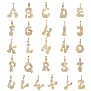 Pendentifs Lettres Initiales en Diamant de Laboratoire Starsgem A-Z Style Hiphop Unisexe pour Usage Quotidien en Or 10K - Product Image 1