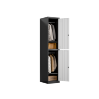 Casier à deux portes bicolore noir et blanc, armoire de rangement moderne en métal pour bureau, école, salle de sport et personnel