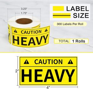 Thận trọng nặng Sticker vàng nặng đặc biệt xử lý vận chuyển Pallet nhãn dán thận trọng cảnh báo nhãn cho vận chuyển - Product Image 3