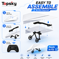 TOPSKY TOYS Kit d'avion en papier télécommandé 2,4 GHz DIY avec télécommande et lumières pour enfants, cadeau STEM, modèle 523231 pour les écoles