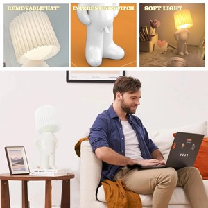Lampe de table créative Claeted Naughty Boy, éclairage LED unique à plis, éclairage de <span class=keywords><strong>lecture</strong></span>, lampe de chevet pour chambre à coucher, cadeau pour enfants - Product Image 5
